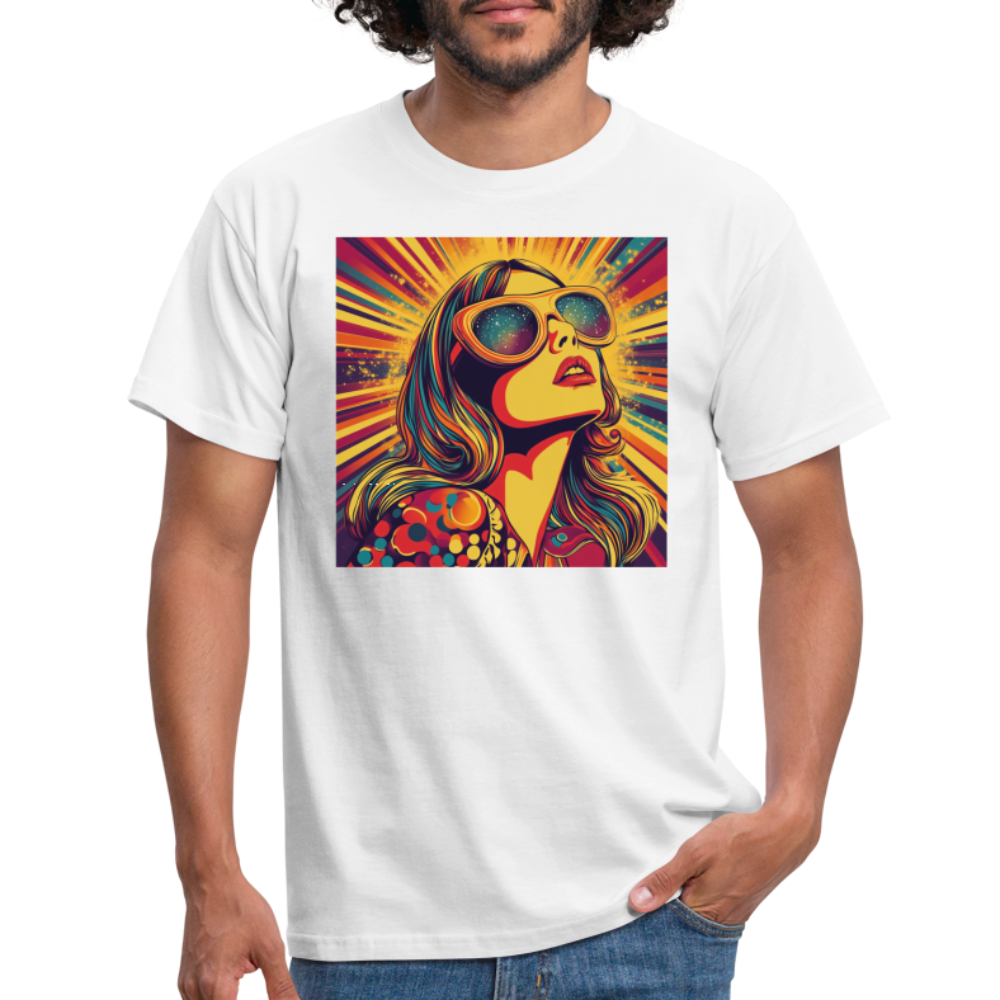 Disco Fever, T-shirt herr - vit