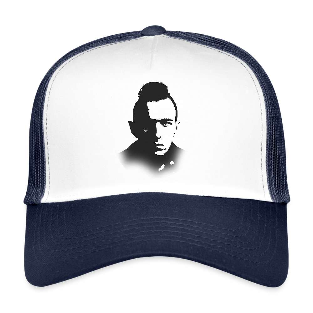 Stencil of Rebellion, Trucker Cap - vit/marinblå
