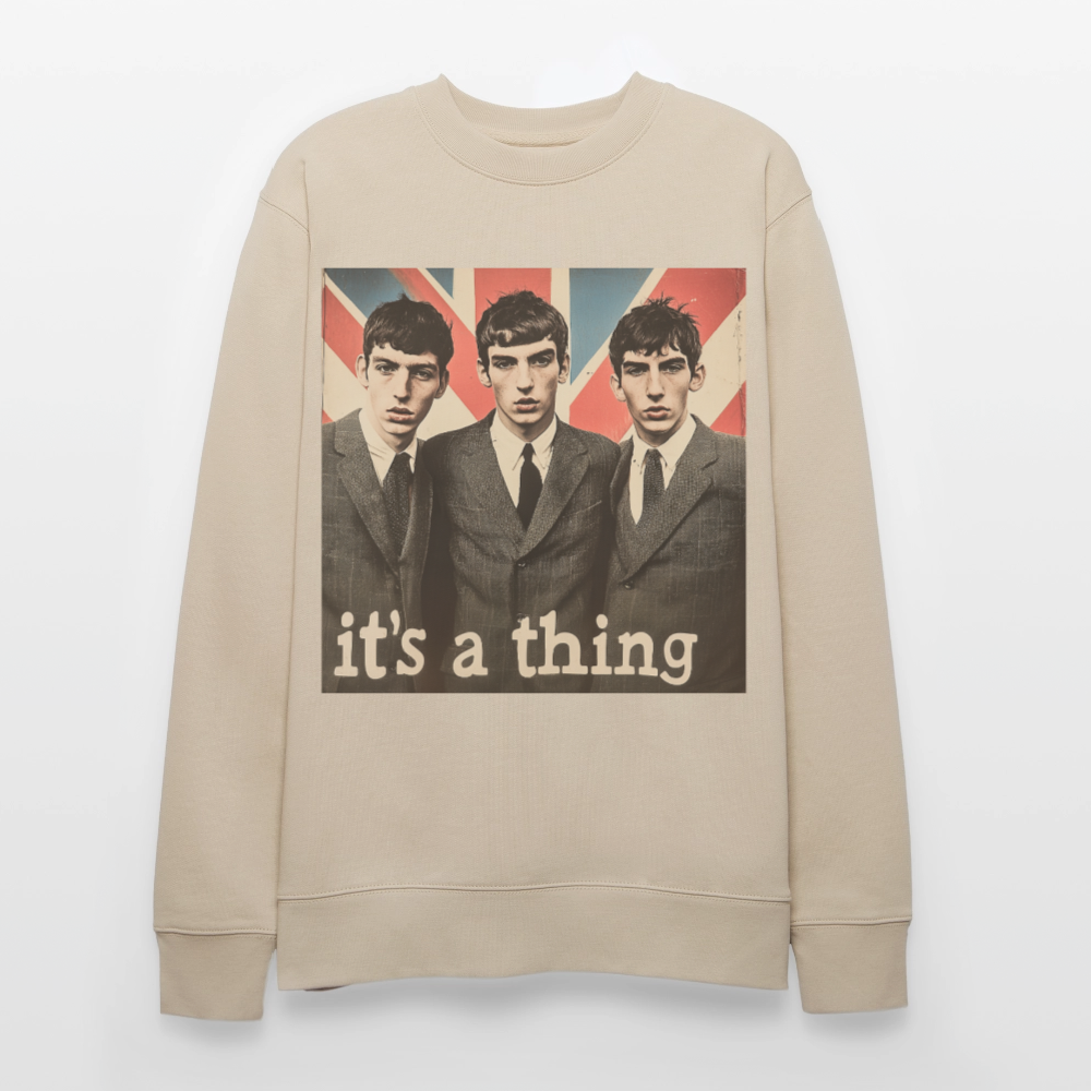 British, Bold & Unapologetic, Ekologisk sweatshirt CHANGER unisex från Stanley/Stella - beige
