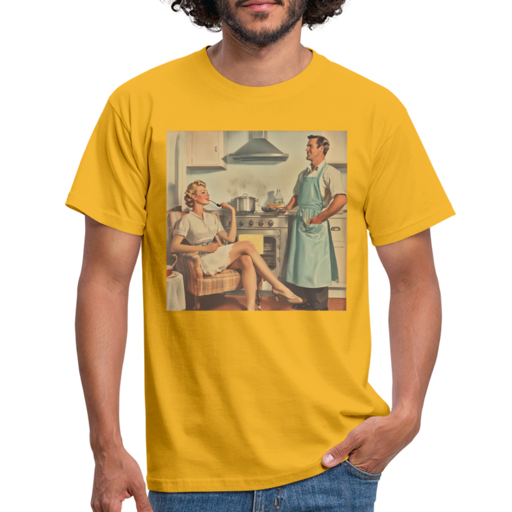 Äta bör man - annars dör man, T-shirt herr - gul