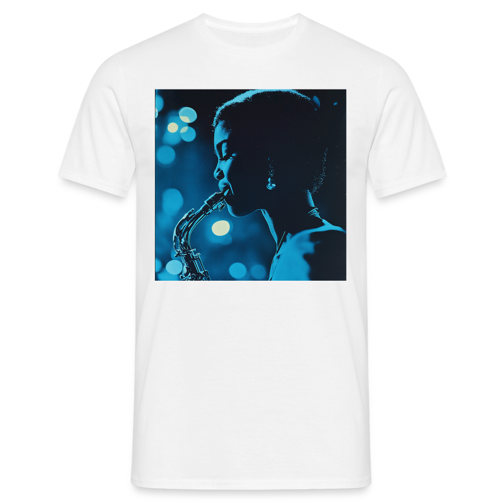 Blå toner i skymningen, T-shirt herr - vit
