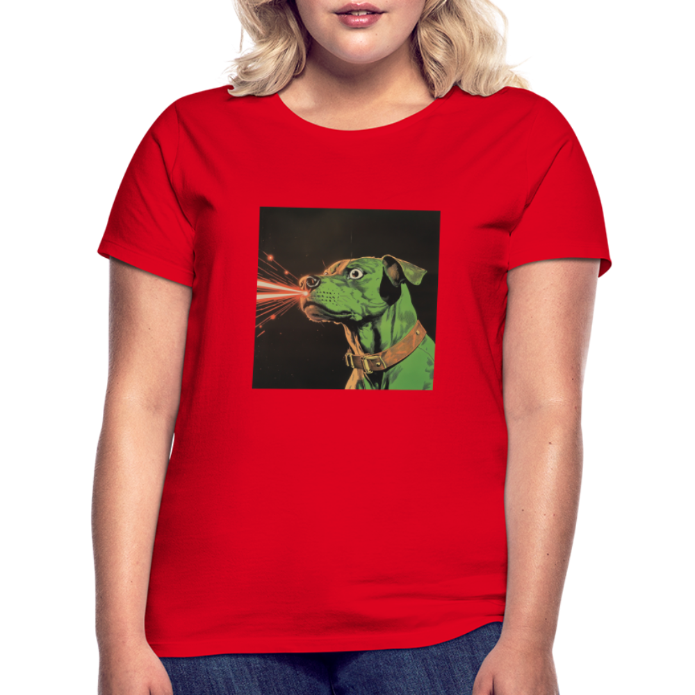 Strålhunden, T-shirt dam - röd