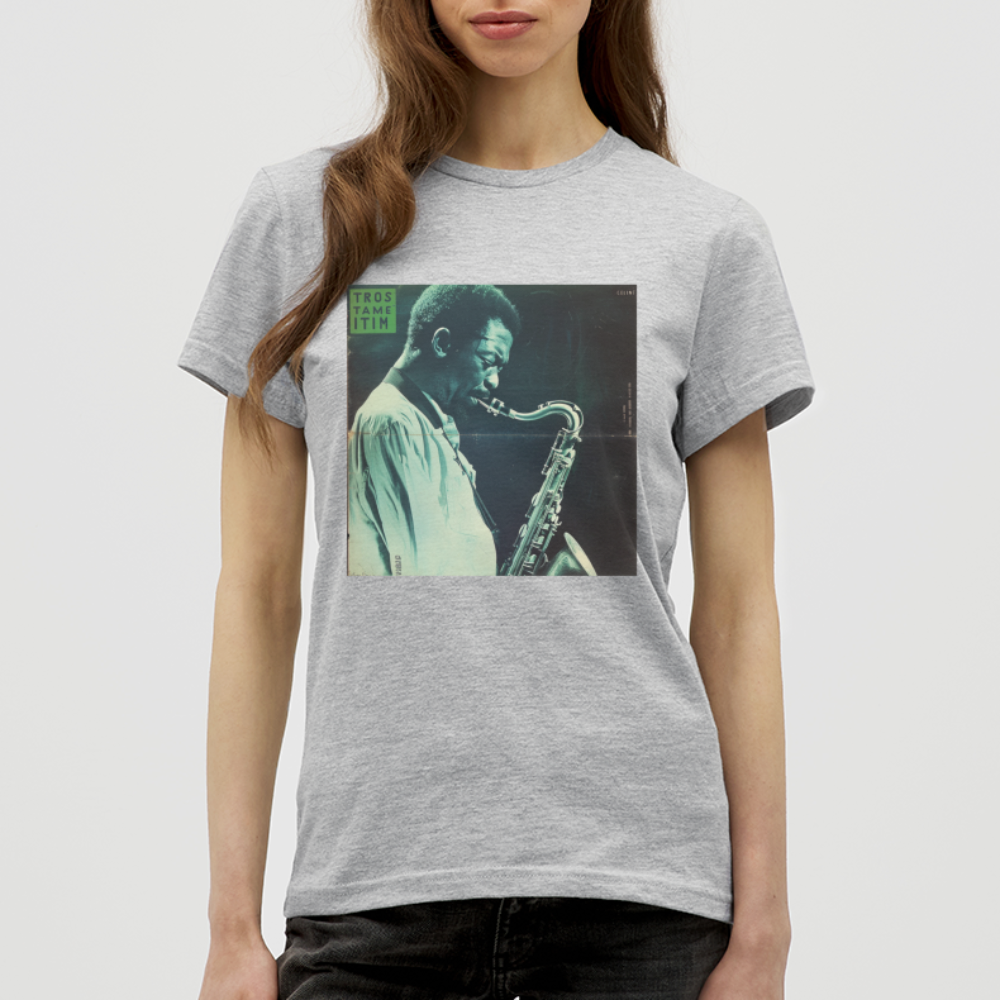 Gåtfull figur i jazzens underground, T-shirt dam - gråmelerad