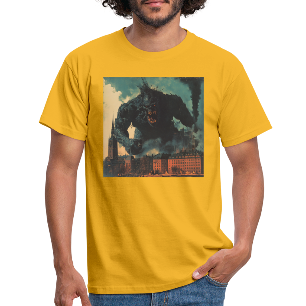Helvetesstorm över Staden, T-shirt herr - gul