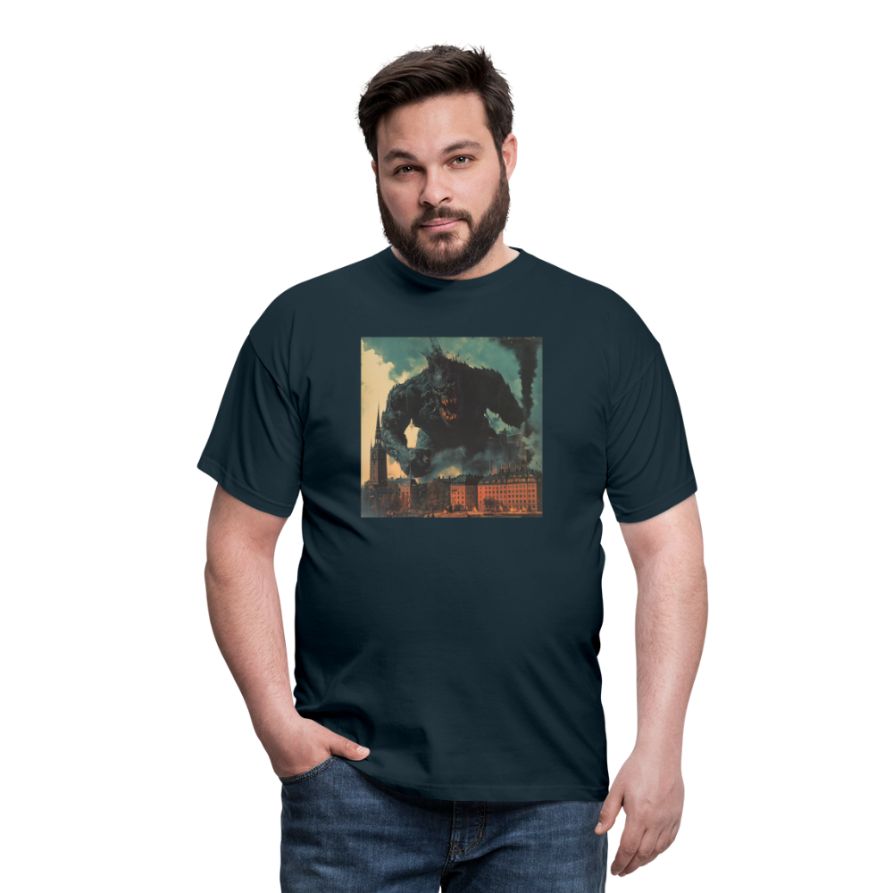 Helvetesstorm över Staden, T-shirt herr - marinblå