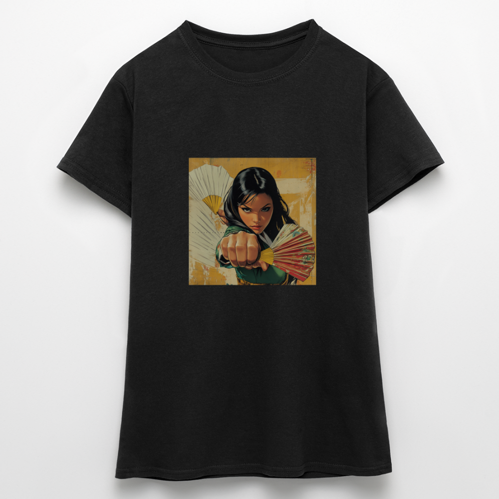 Blå Lotus , T-shirt dam - svart