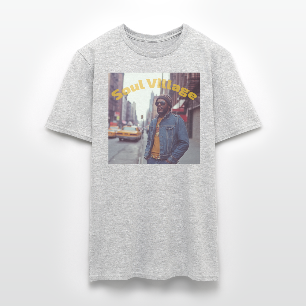 Soul Village, T-shirt herr - gråmelerad