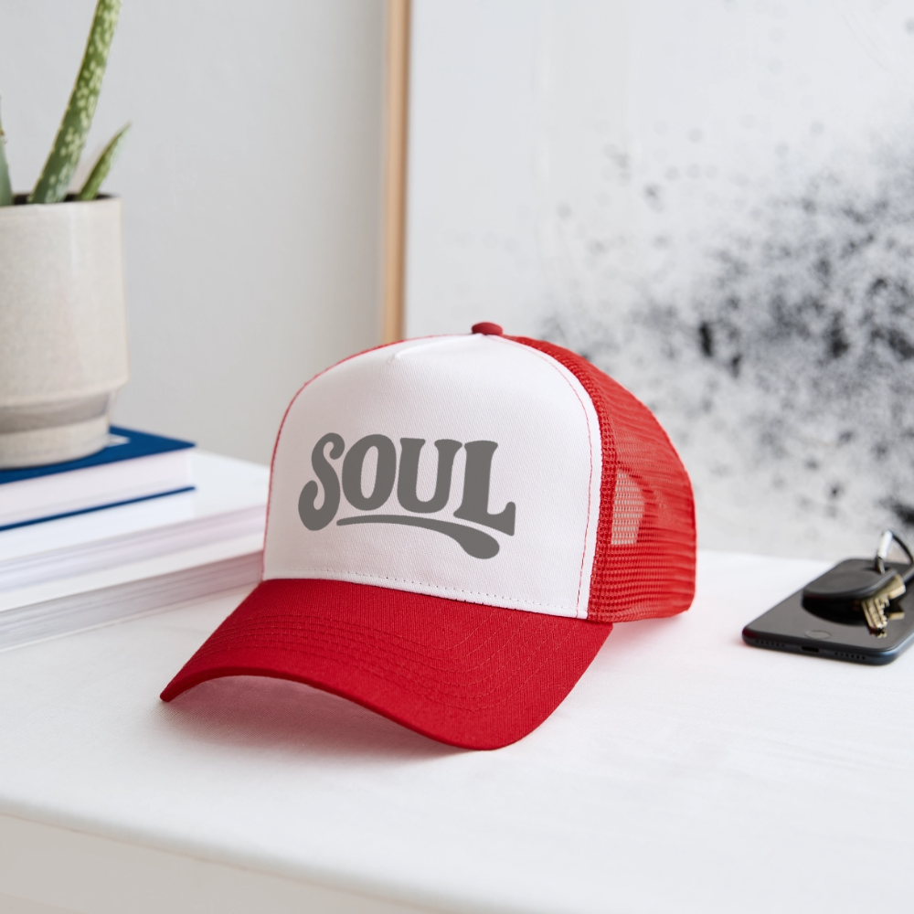 All About Soul, Trucker Cap - vit/röd