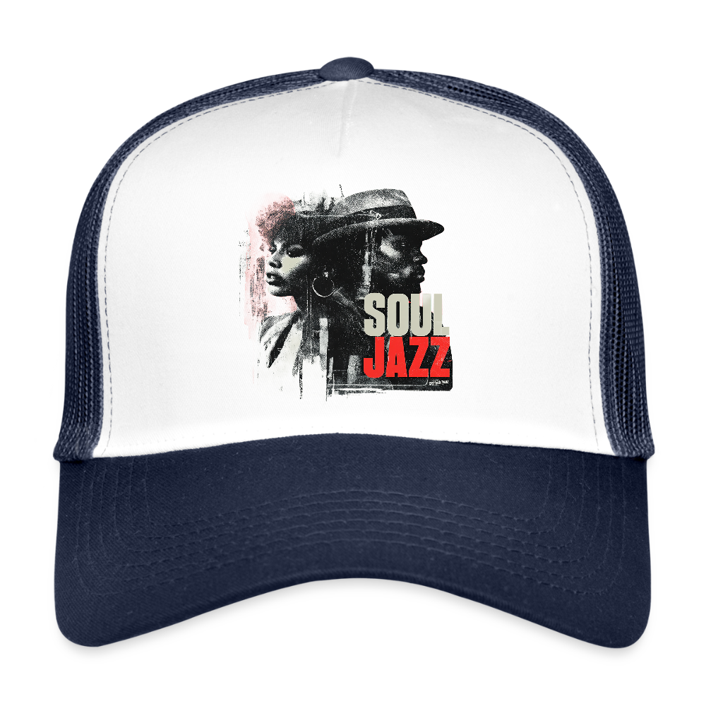 Soul Jazz Experience, Trucker Cap - vit/marinblå