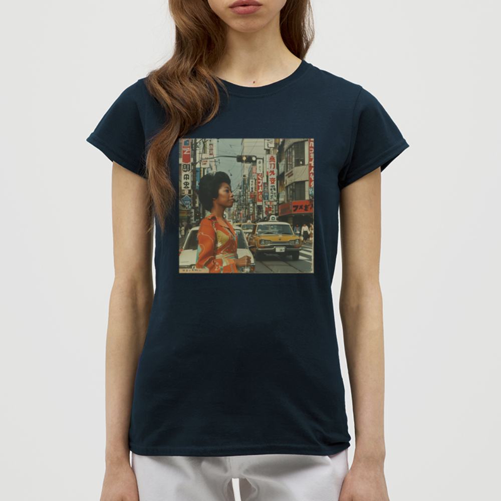 Yumi Sakamoto, T-shirt dam - marinblå
