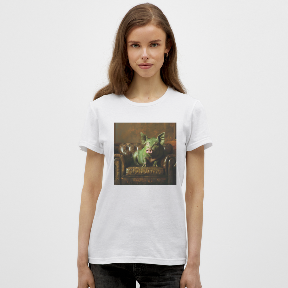 Grön Elegans, T-shirt dam - vit