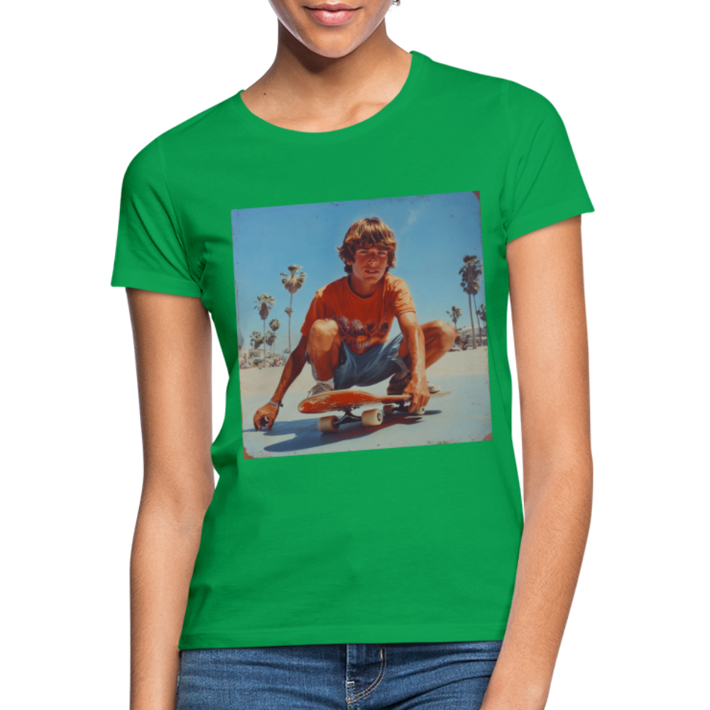 Sunset Vibes, 70s Style, T-shirt dam - kellygrön