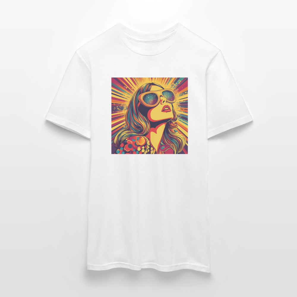 Disco Fever, T-shirt herr - vit
