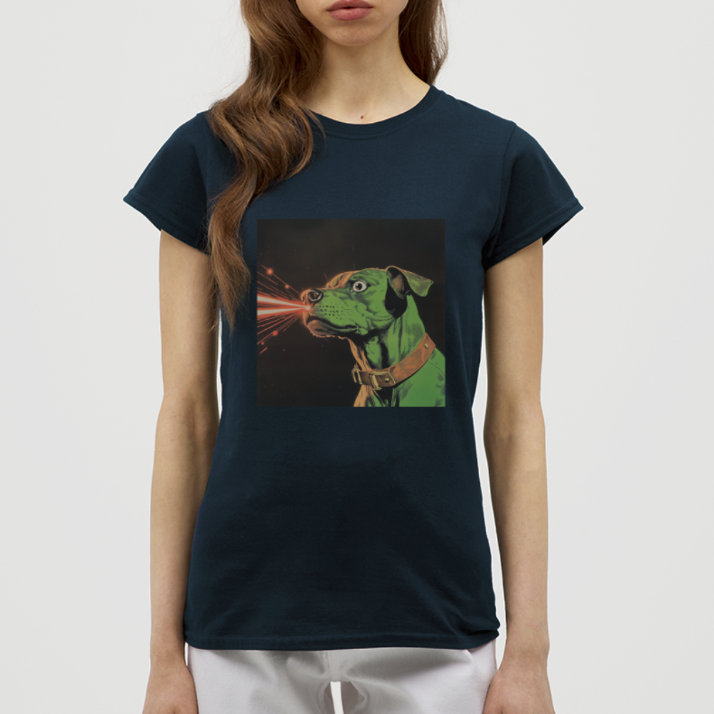 Strålhunden, T-shirt dam - marinblå