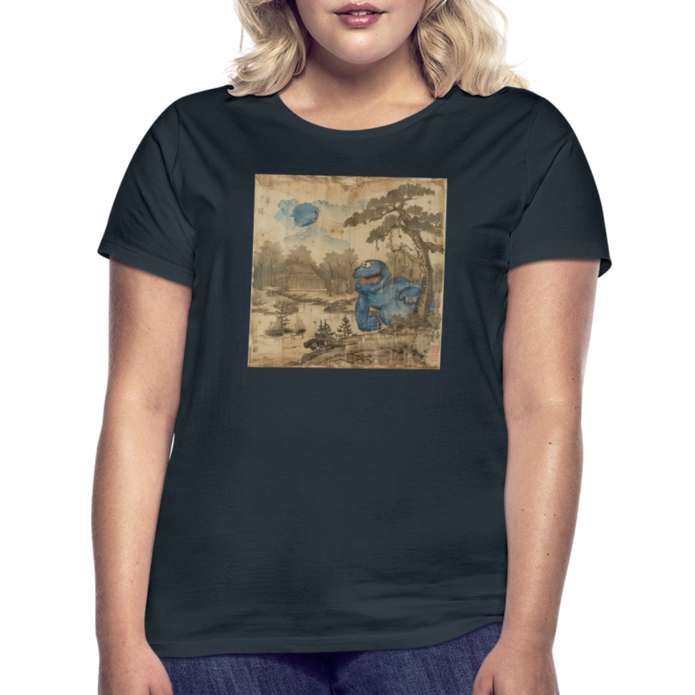 Uramiko vid floden, T-shirt dam - marinblå