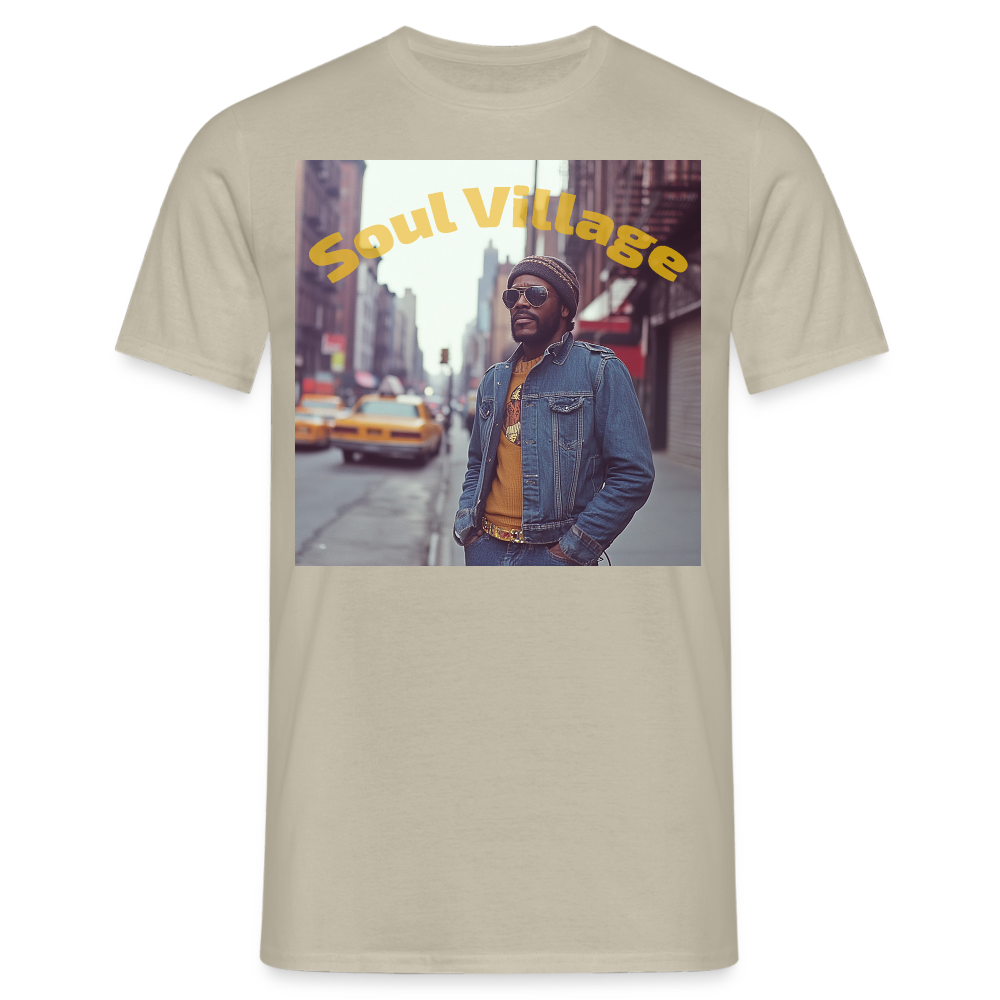 Soul Village, T-shirt herr - sandbeige
