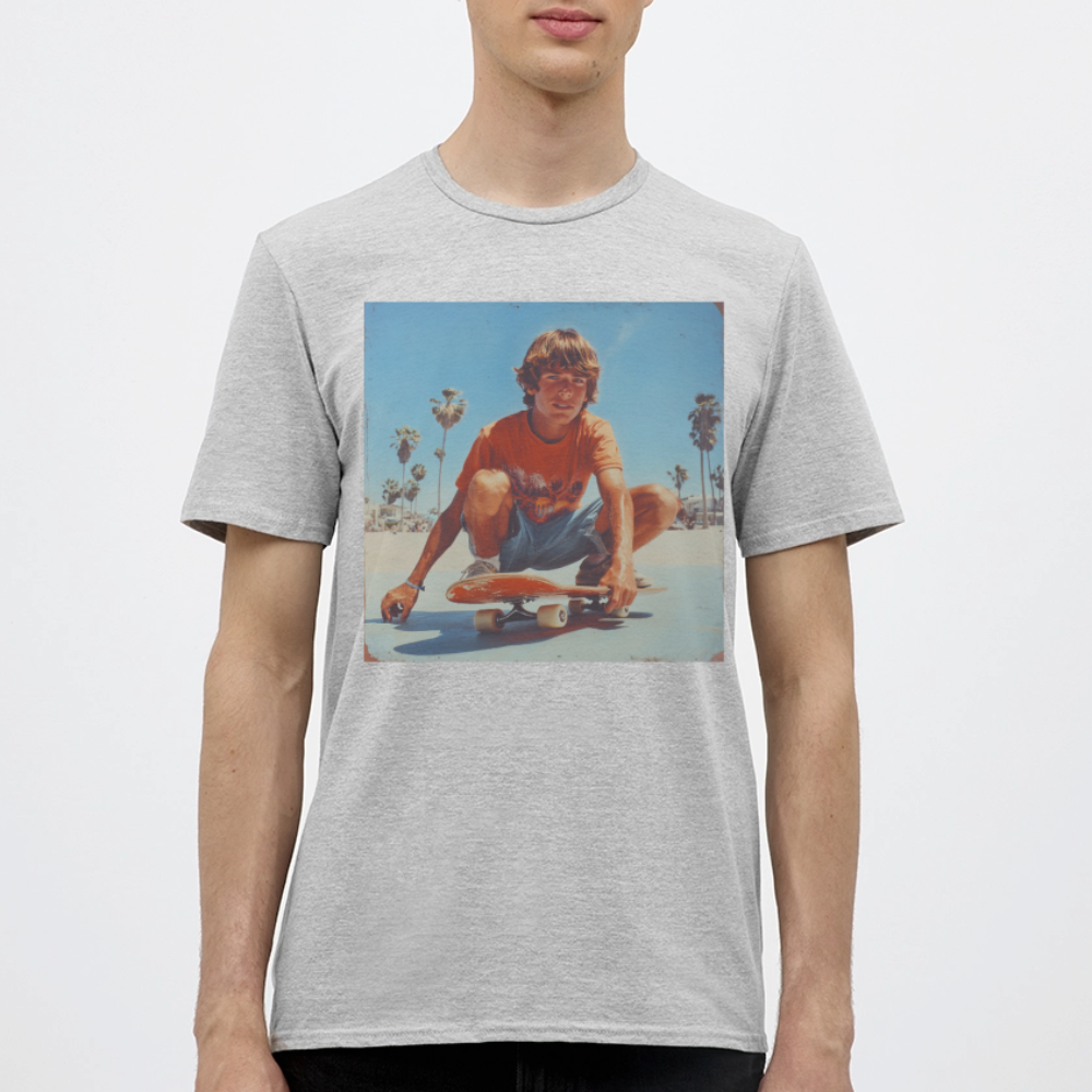 Sunset Vibes, 70s Style, T-shirt herr - gråmelerad