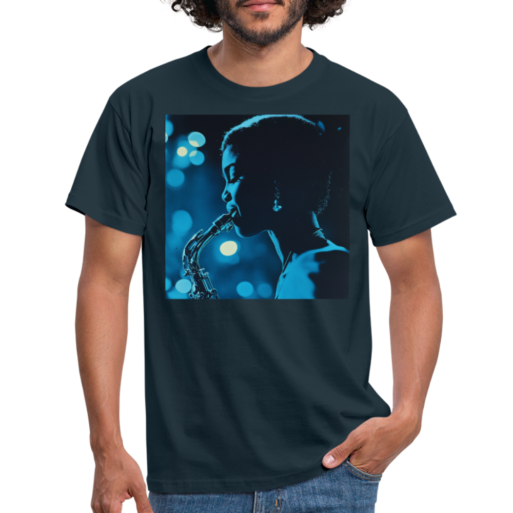 Blå toner i skymningen, T-shirt herr - marinblå