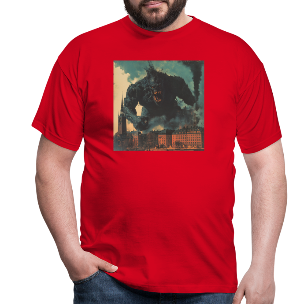 Helvetesstorm över Staden, T-shirt herr - röd
