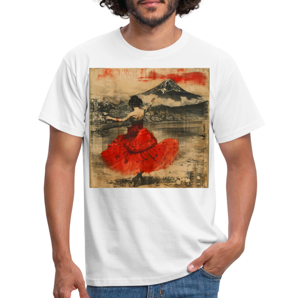 Flamenco i Solens Land, T-shirt herr - vit