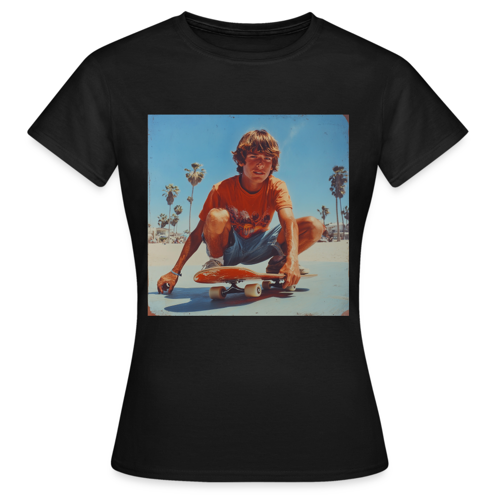 Sunset Vibes, 70s Style, T-shirt dam - svart