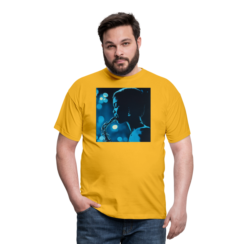 Blå toner i skymningen, T-shirt herr - gul