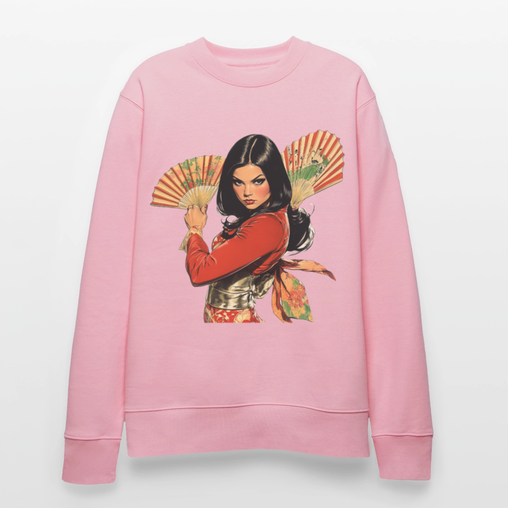 Dansen med Solfjädrar: Vindens krigare, Ekologisk sweatshirt CHANGER unisex från Stanley/Stella - ljusrosa