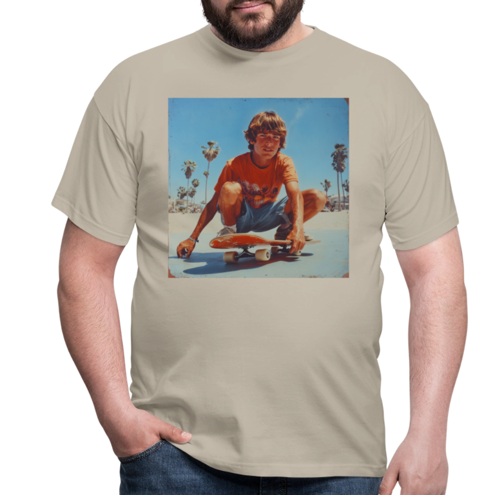 Sunset Vibes, 70s Style, T-shirt herr - sandbeige