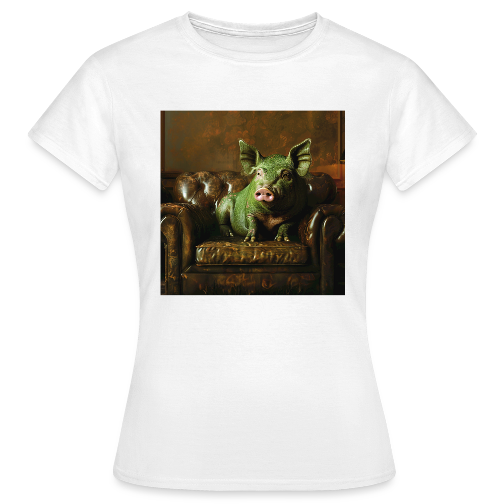 Grön Elegans, T-shirt dam - vit
