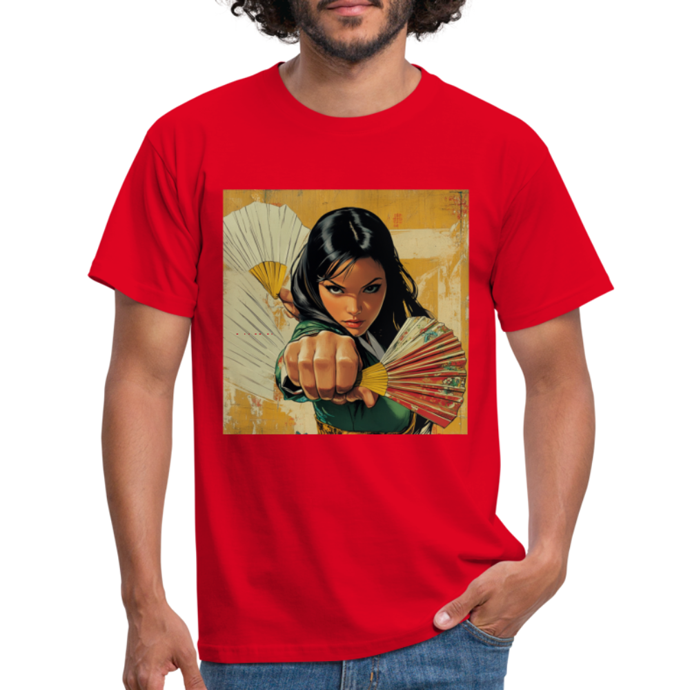 Blå Lotus, T-shirt herr - röd