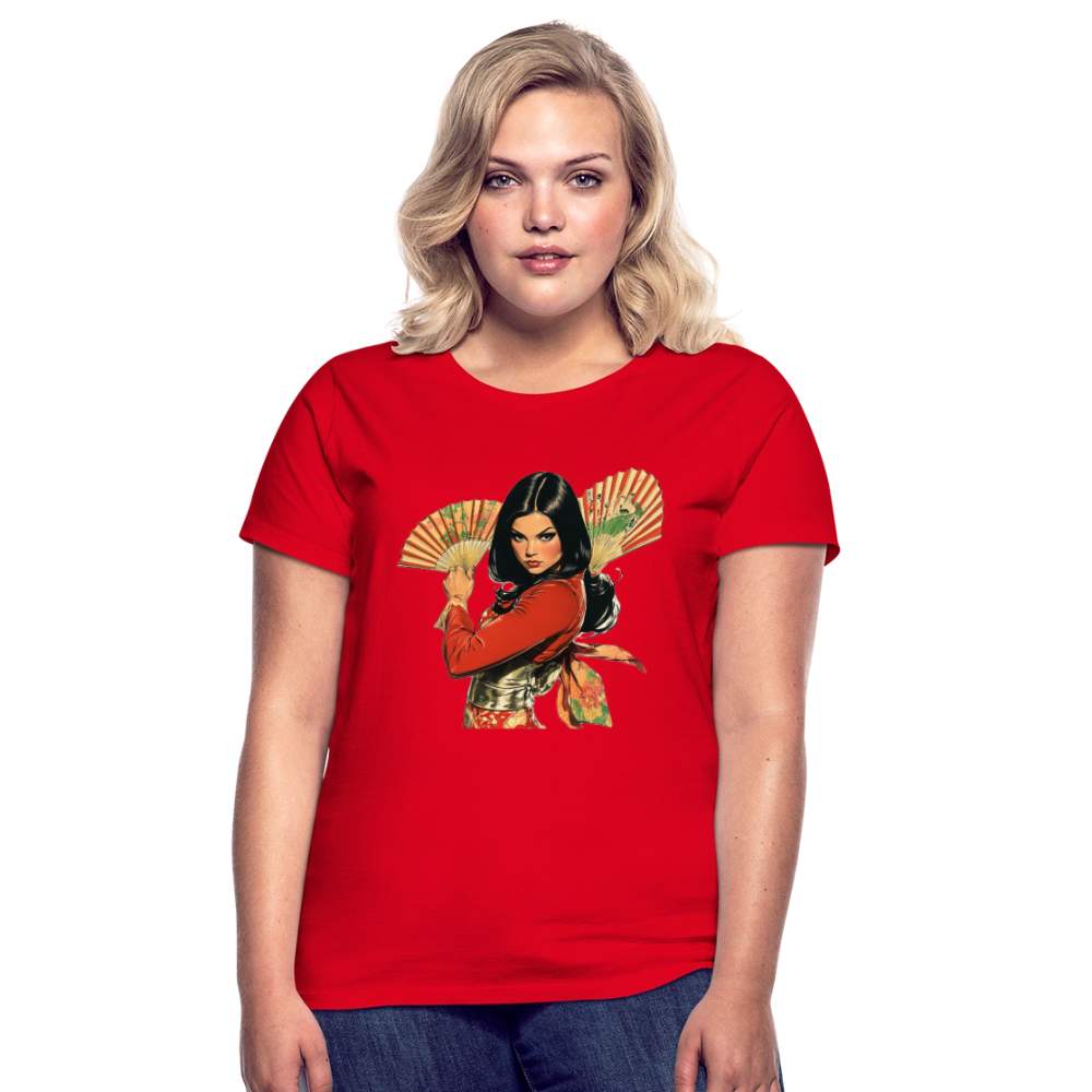Dansen med Solfjädrar: Vindens krigare, T-shirt dam - röd