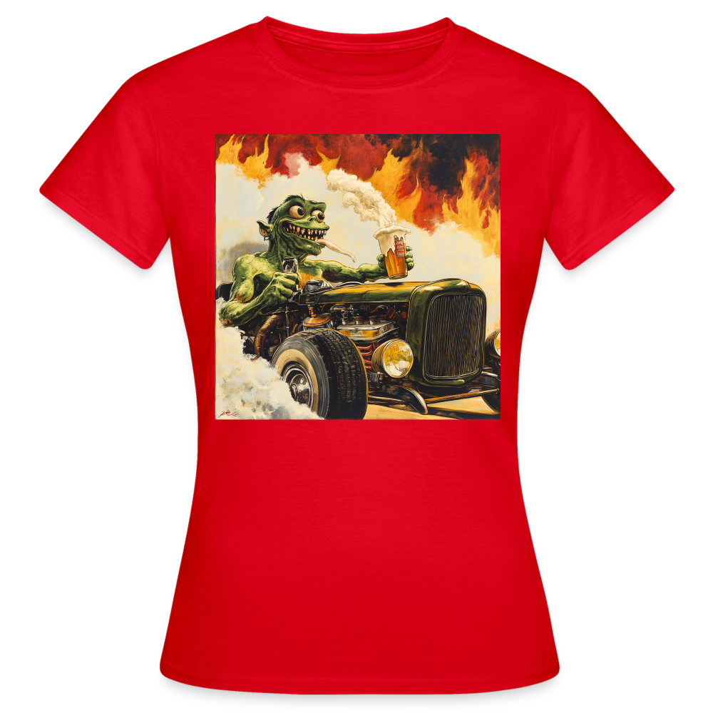 Ragg-Rex, T-shirt dam - röd