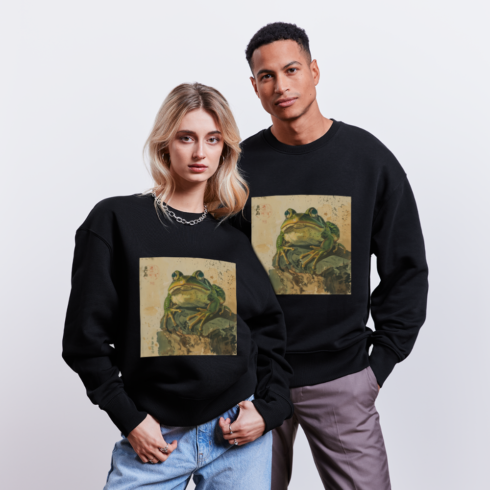 Grodan i Skymningen, Ekologisk oversizetröja RADDER unisex från Stanley/Stella - svart