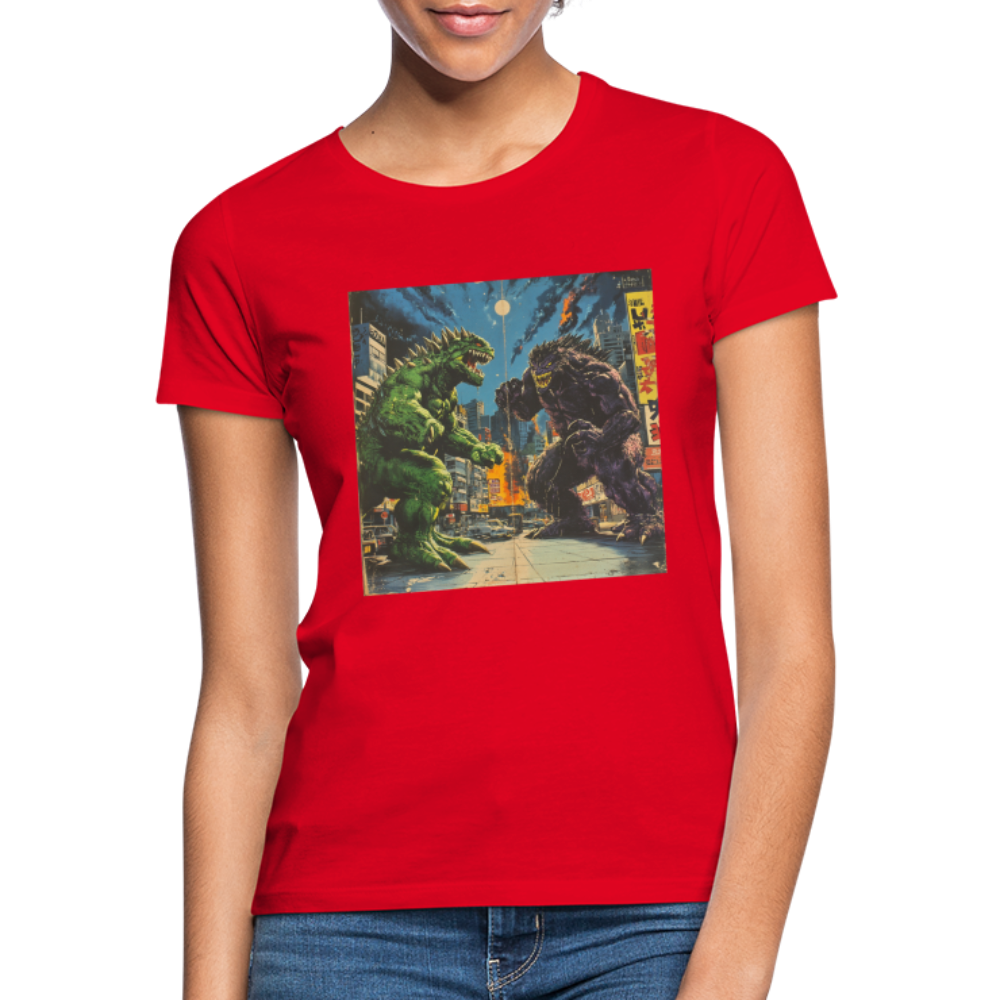 Kampen vid Solnedgången, T-shirt dam - röd