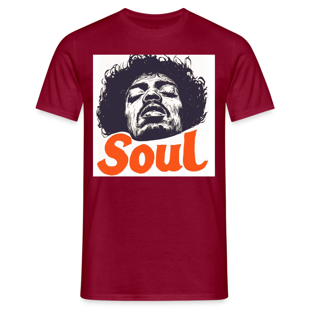 Kärlek, frihet och rättvisa, T-shirt herr - tegelröd