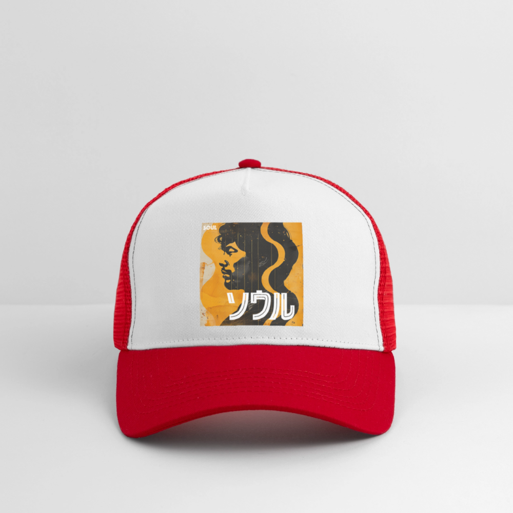 Nippon Grooves, Trucker Cap - vit/röd