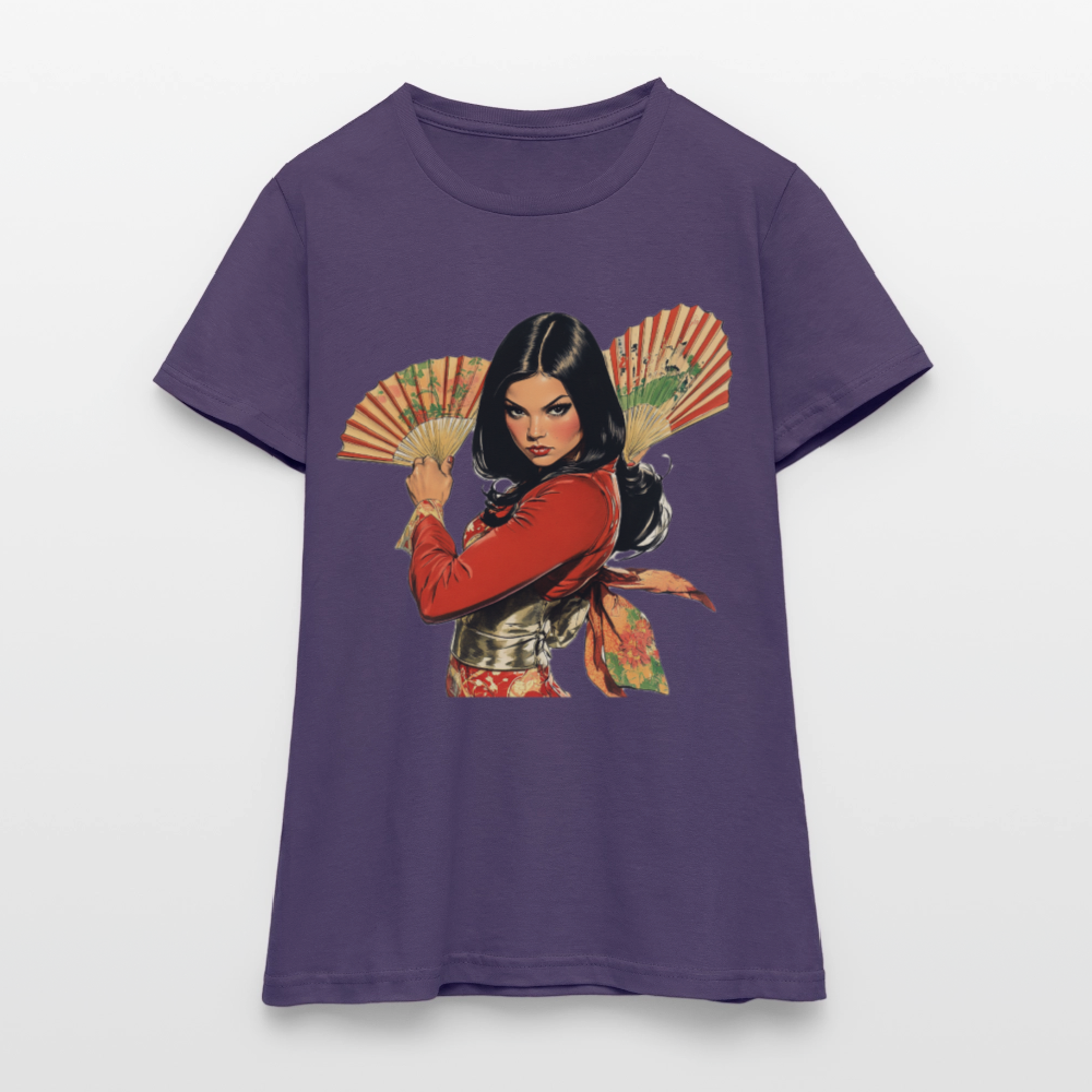 Dansen med Solfjädrar: Vindens krigare, T-shirt dam - mörklila
