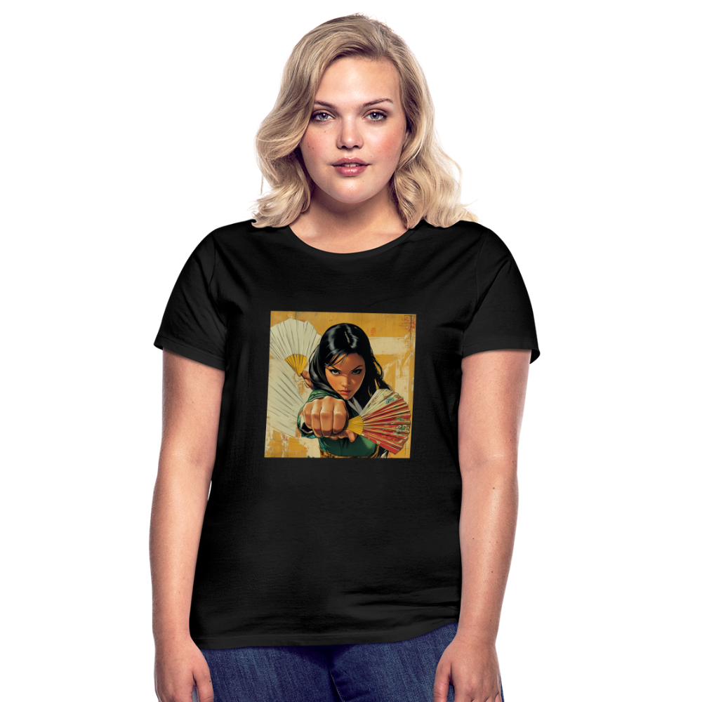 Blå Lotus , T-shirt dam - svart