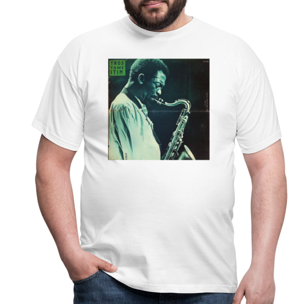 Gåtfull figur i jazzens underground, T-shirt herr - vit