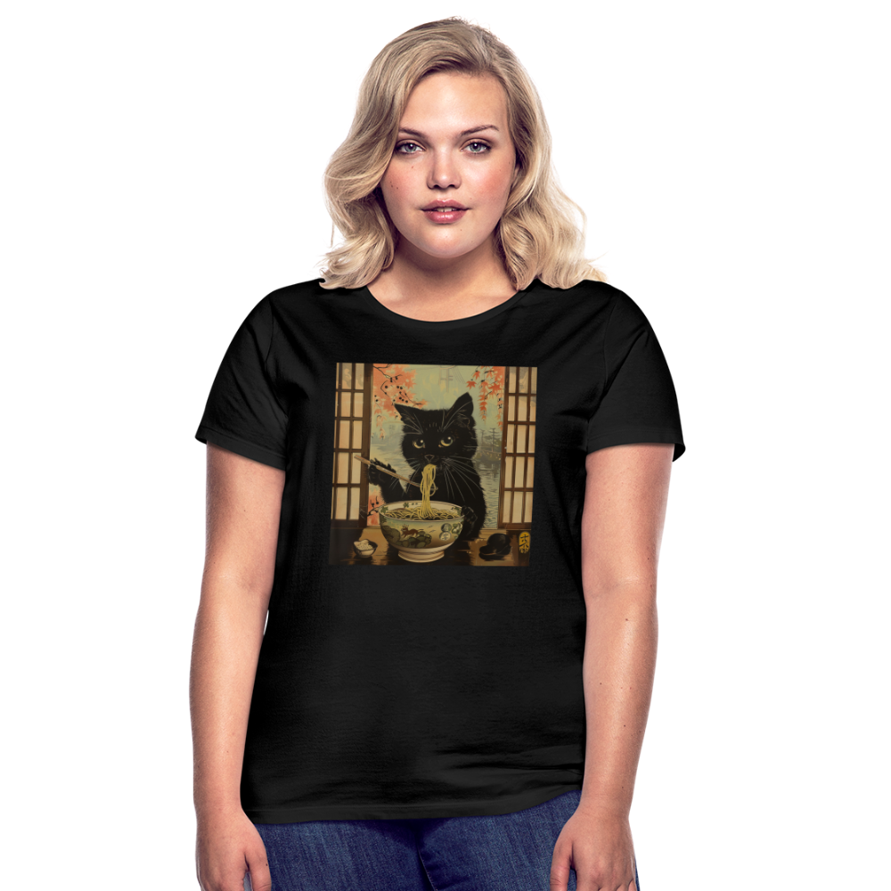 Ramenkatt, T-shirt dam - svart