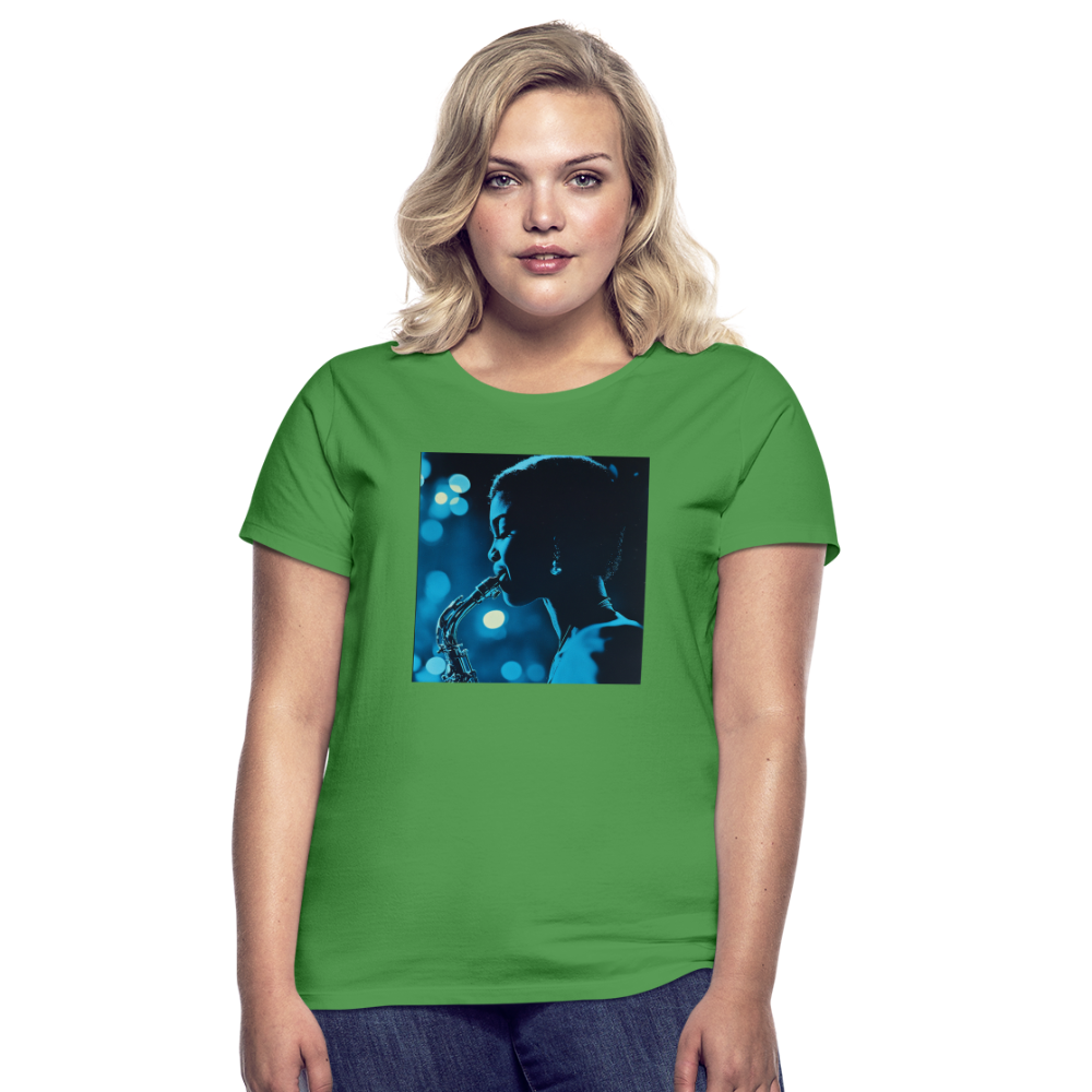 Blå toner i skymningen, T-shirt dam - kellygrön