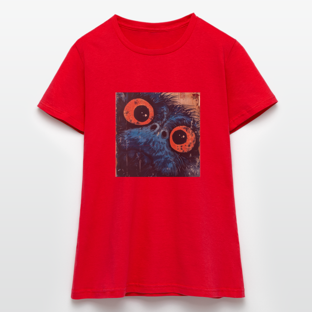 Den blå vännen, T-shirt dam - röd