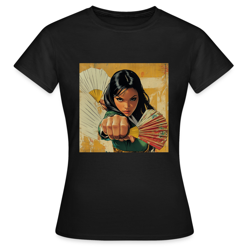 Blå Lotus , T-shirt dam - svart