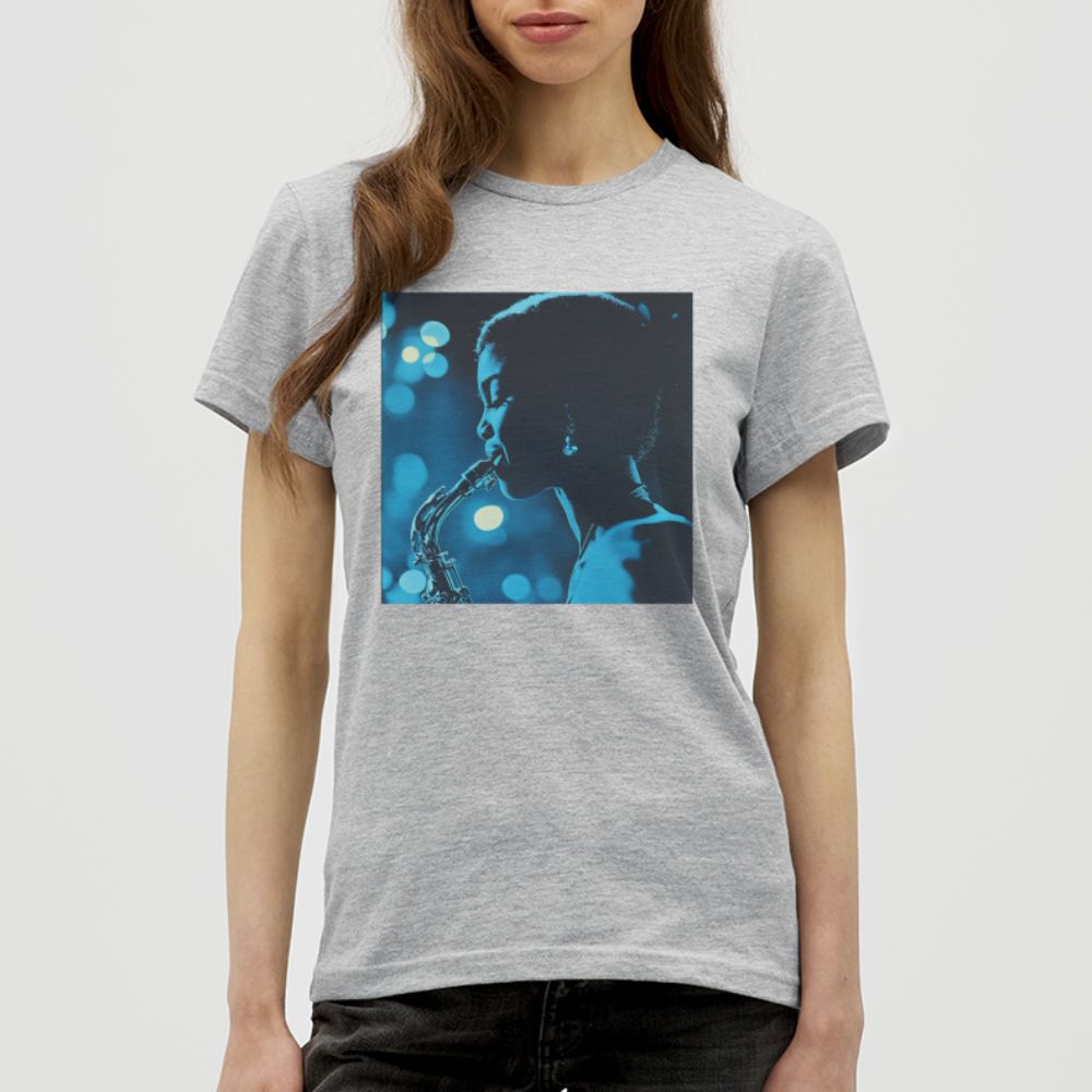 Blå toner i skymningen, T-shirt dam - gråmelerad
