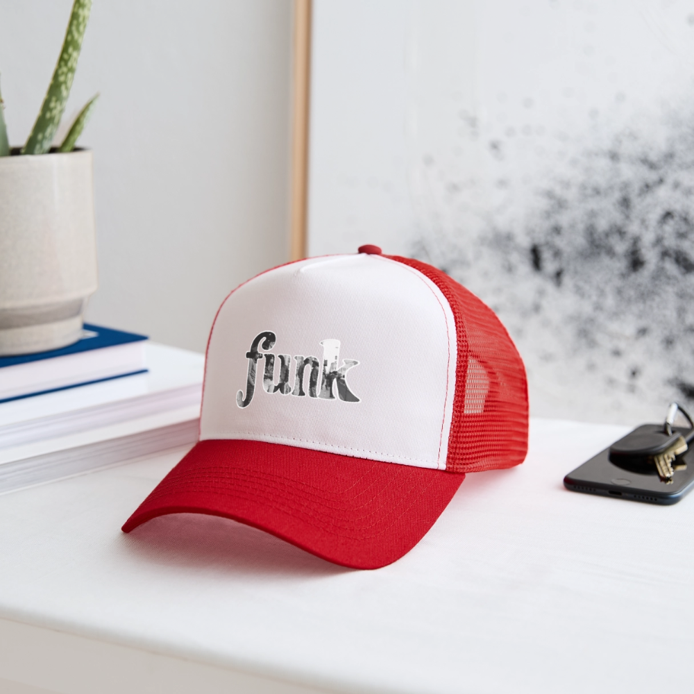 Funk Vibes, Trucker Cap - vit/röd