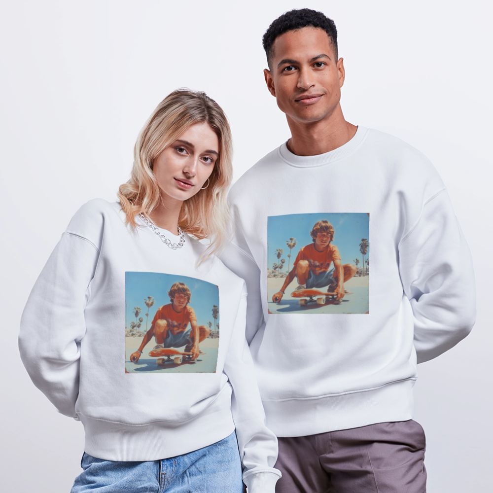 Sunset Vibes, 70s Style, Ekologisk oversizetröja RADDER unisex från Stanley/Stella - vit
