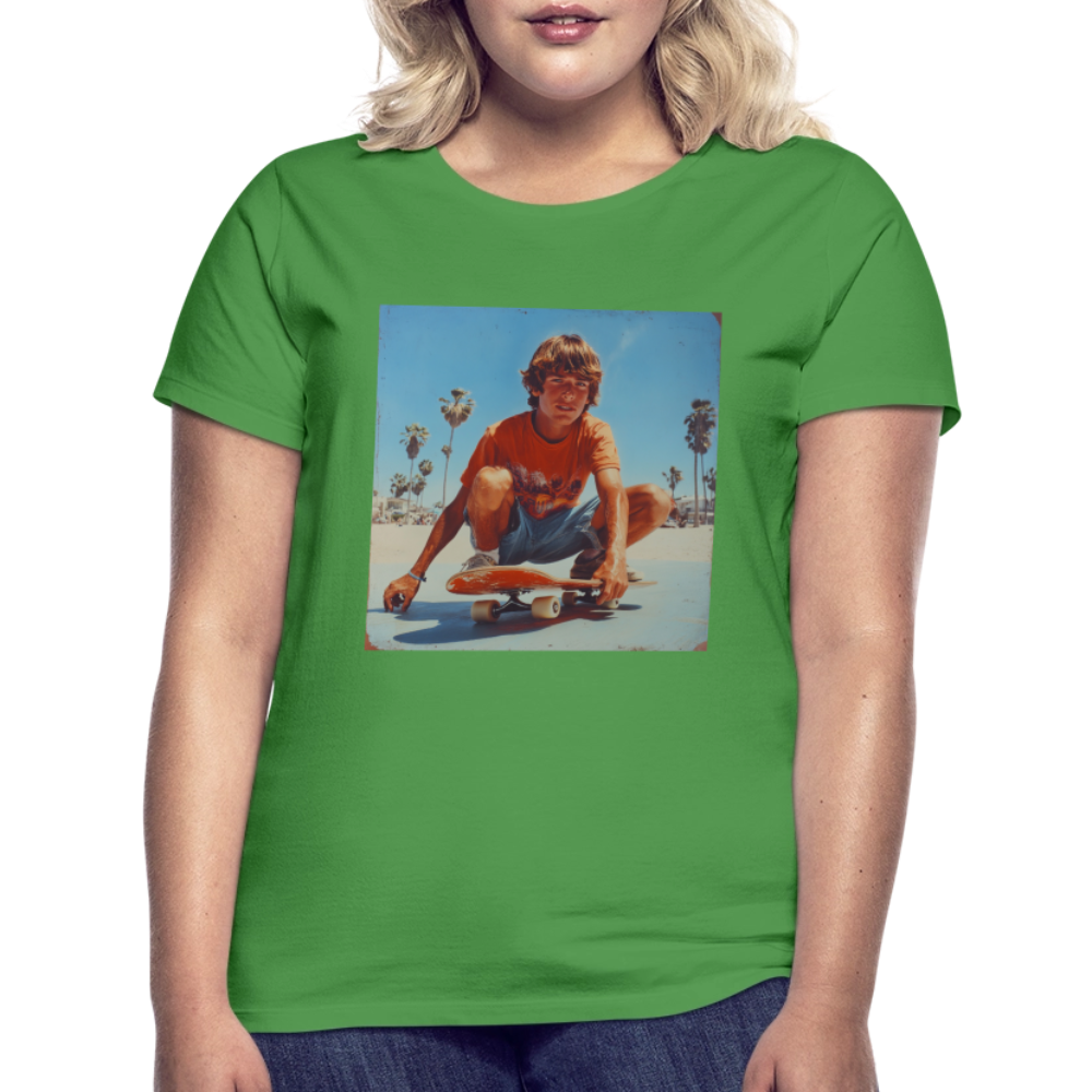 Sunset Vibes, 70s Style, T-shirt dam - kellygrön