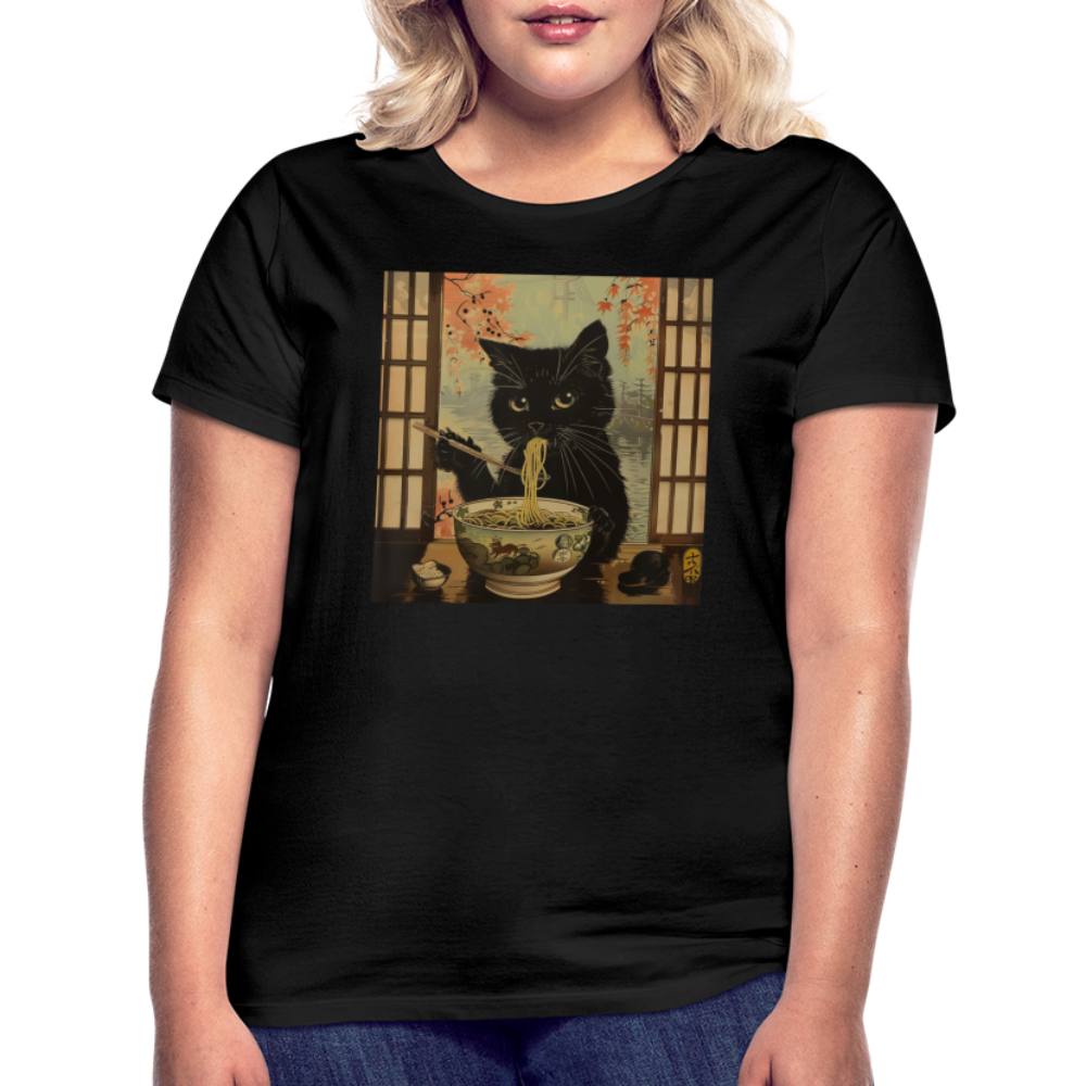 Ramenkatt, T-shirt dam - svart