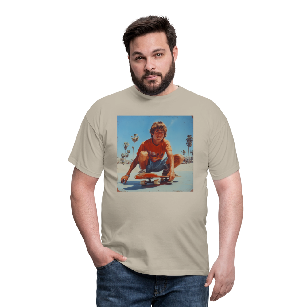 Sunset Vibes, 70s Style, T-shirt herr - sandbeige
