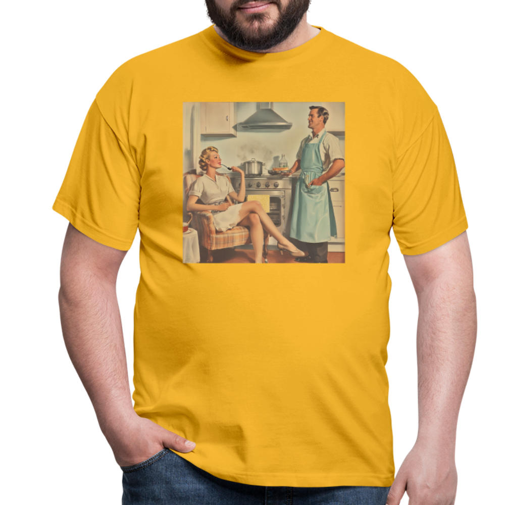 Äta bör man - annars dör man, T-shirt herr - gul